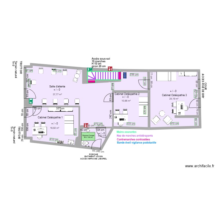 CABINET PARA MEDICAL DE CHENNEVIERES RDC APRES TRAVAUX. Plan de 0 pièce et 0 m2