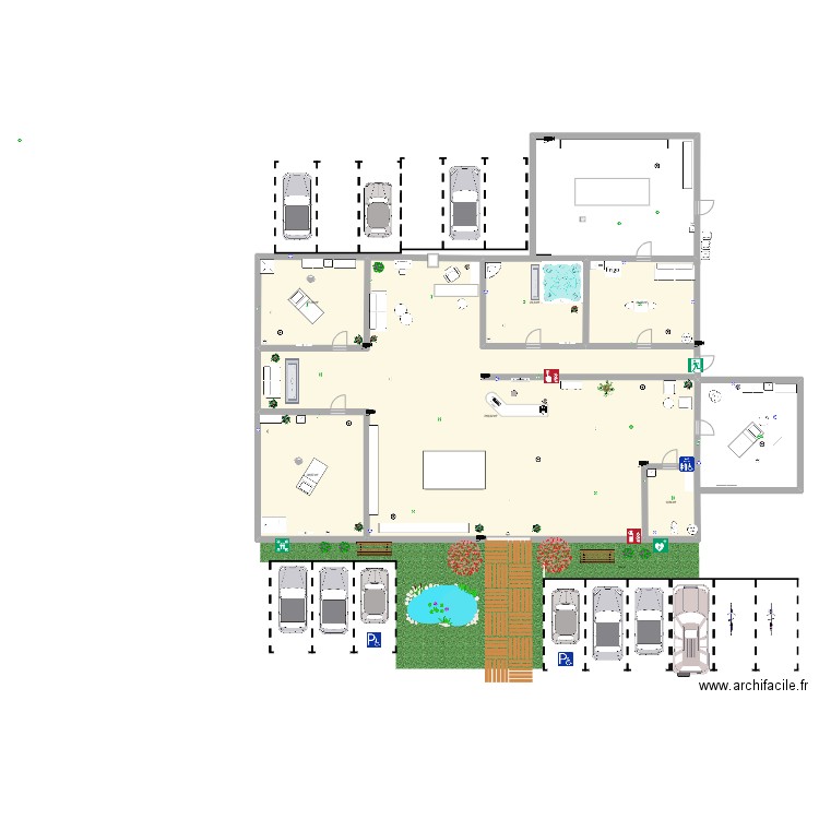 institue. Plan de 6 pièces et 346 m2