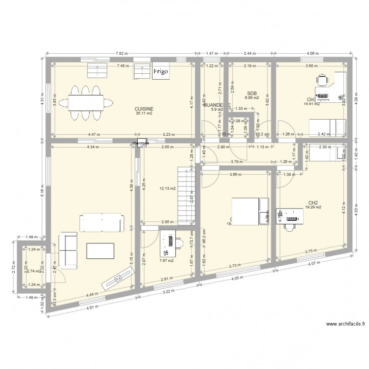 Appartement RDC. Plan de 0 pièce et 0 m2