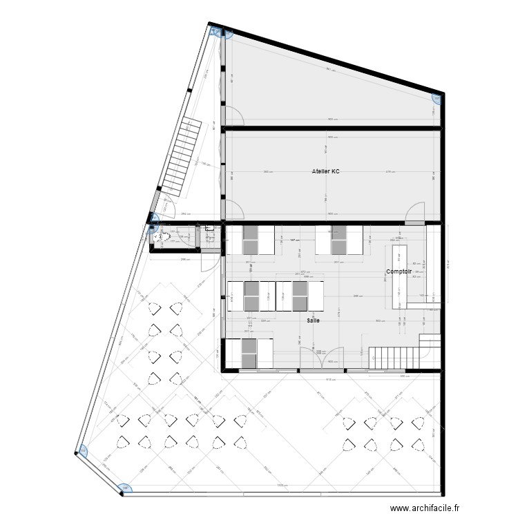 KC Projet1. Plan de 15 pièces et 442 m2