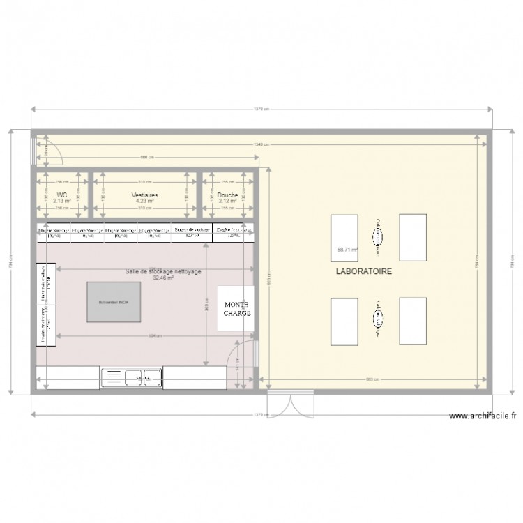 arrière salle et labo. Plan de 0 pièce et 0 m2