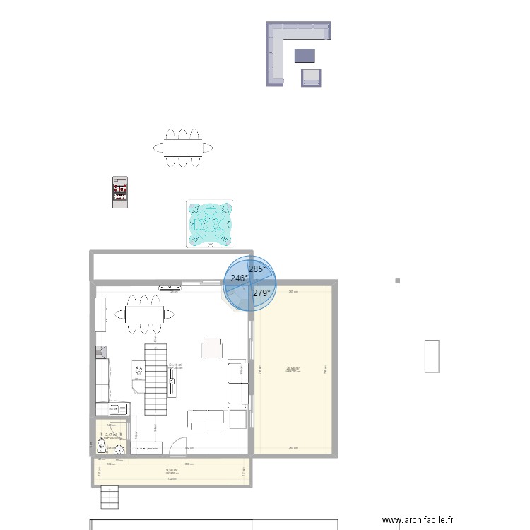 Tremblant ground spa. Plan de 4 pièces et 94 m2