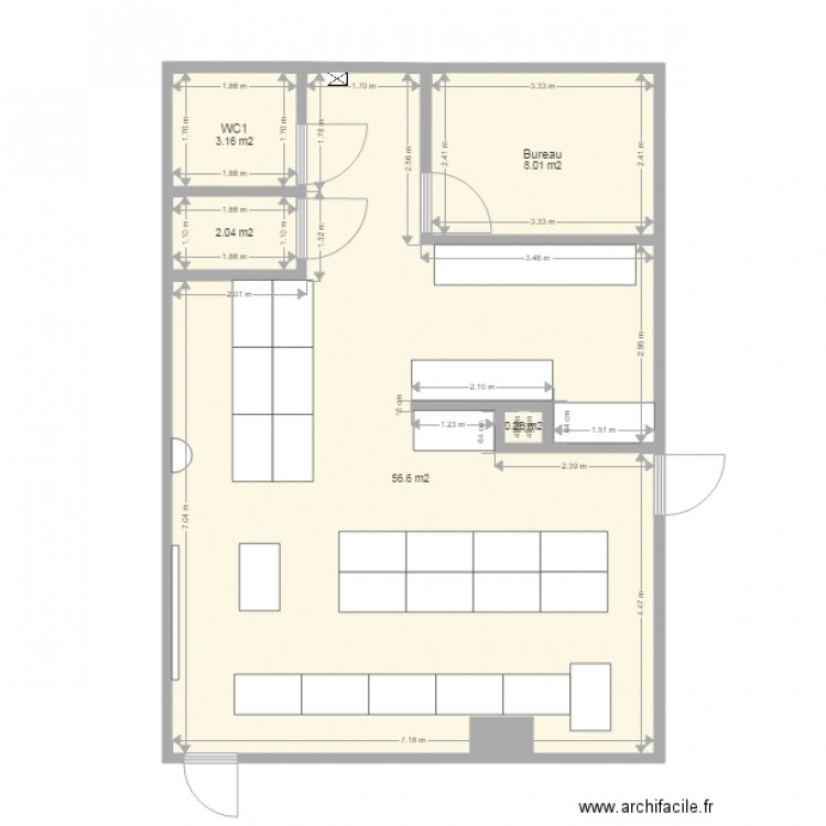 Local atelier plan ok avec mobilier bis 2. Plan de 0 pièce et 0 m2