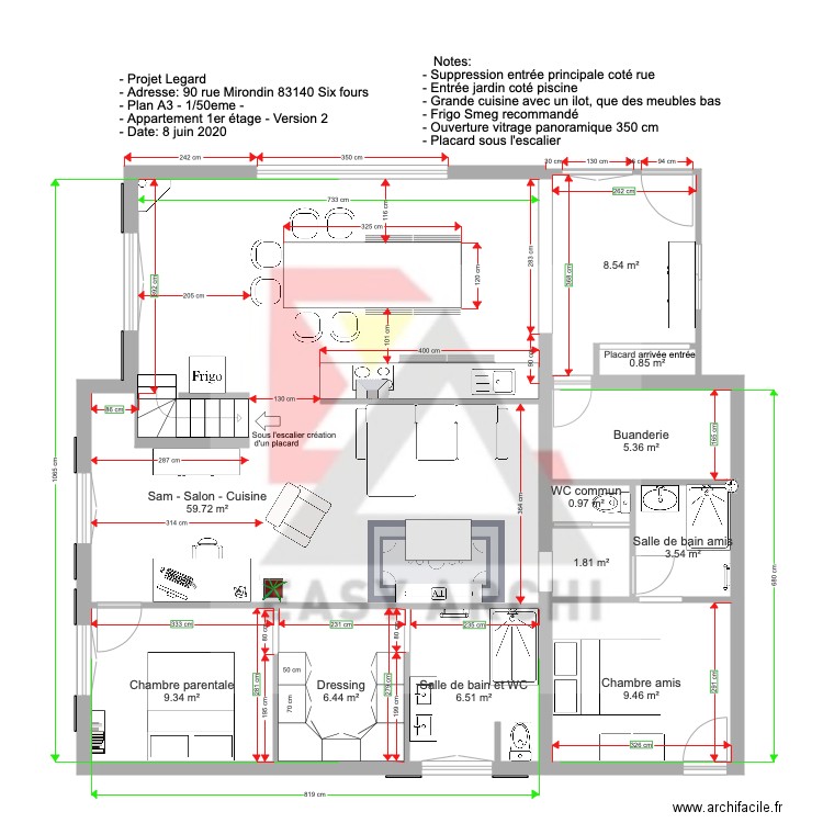 PLAN LEGARD 1ER ETAGE V3. Plan de 0 pièce et 0 m2