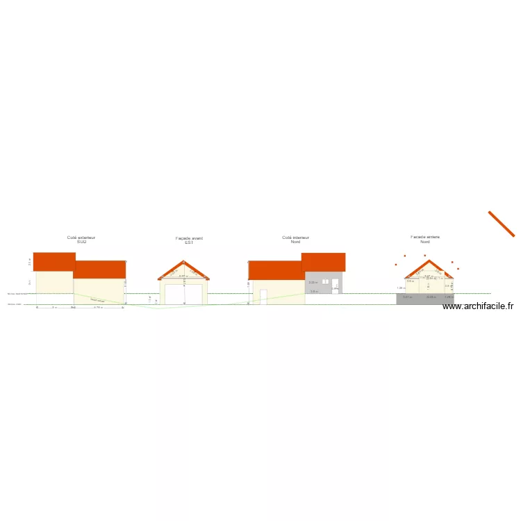 Garage Façade variante a. Plan de Garage Façade variante a. Plan de