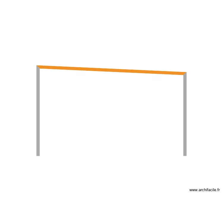 Facade est auvent. Plan de 