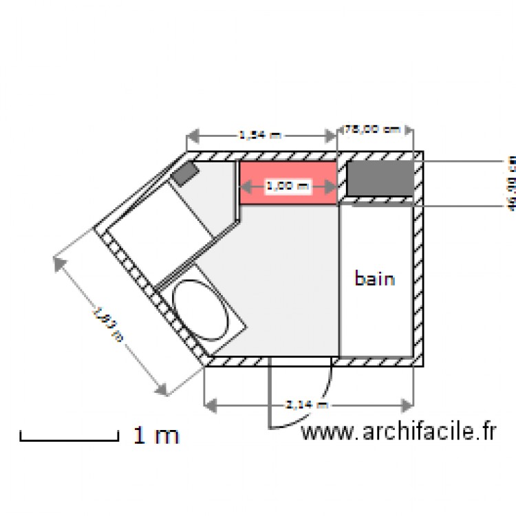 lebourg 3 mur droit. Plan de 0 pièce et 0 m2