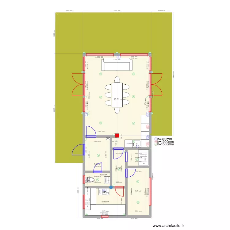 Баня 4 модуля 1. Plan de 