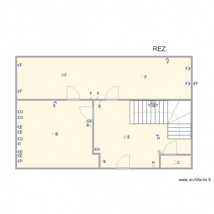 Elkassi rez. Plan de 4 pièces et 73 m2