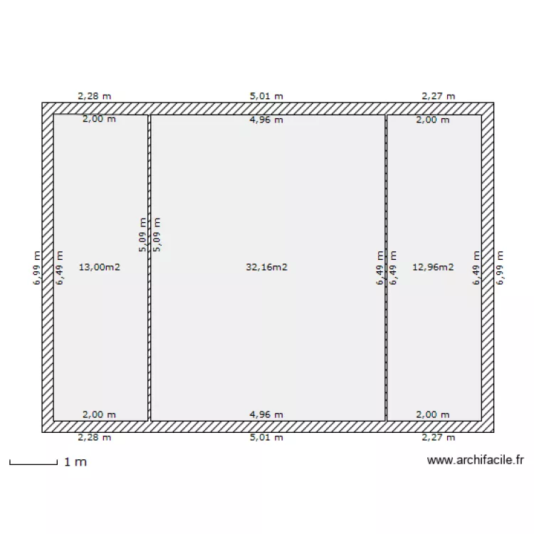 Comble au dessus du garage. Plan de 