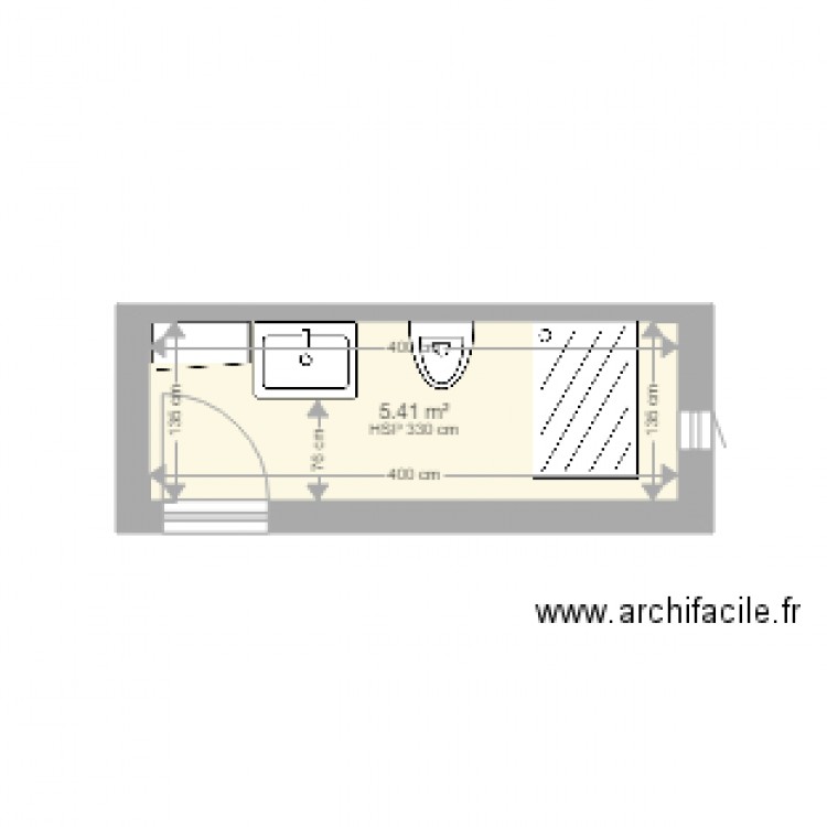 salle de bain. Plan de 1 pièce et 5 m2