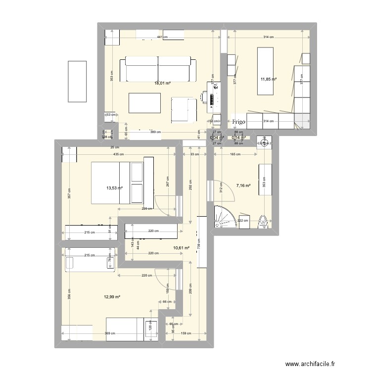 maison gemenos. Plan de 8 pièces et 74 m2