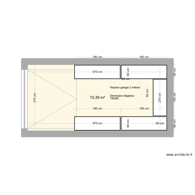 mon  local. Plan de 1 pièce et 15 m2