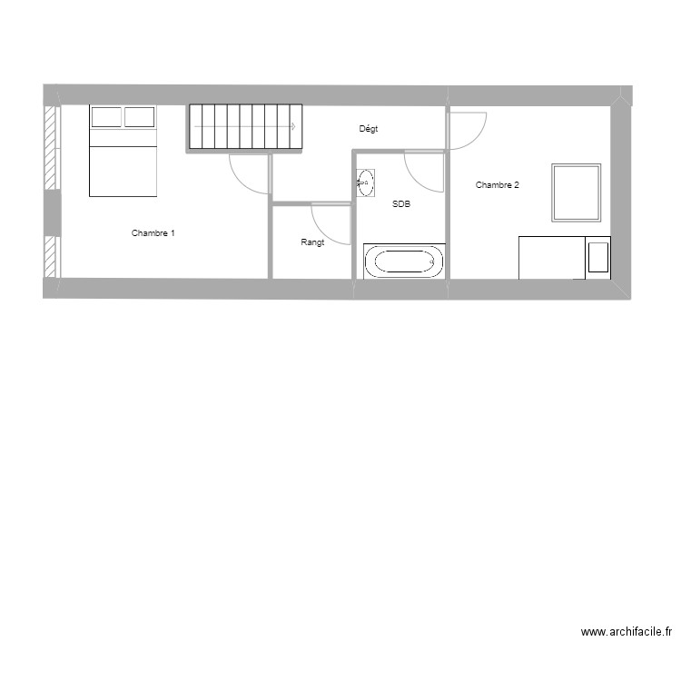 T3 LENS 3,5 étage. Plan de 3 pièces et 40 m2