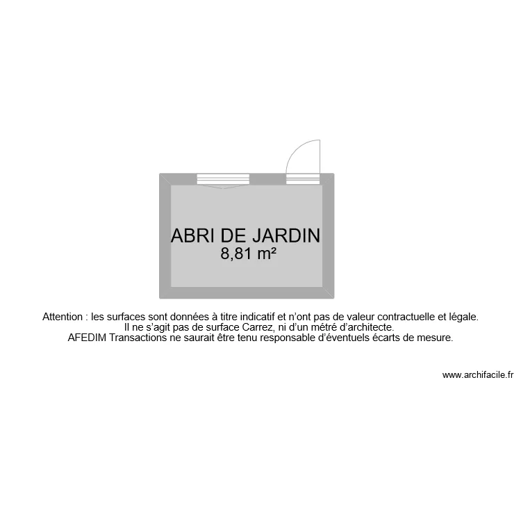 BI 11191 ABRI DE JARDIN. Plan de BI 11191 ABRI DE JARDIN. Plan de