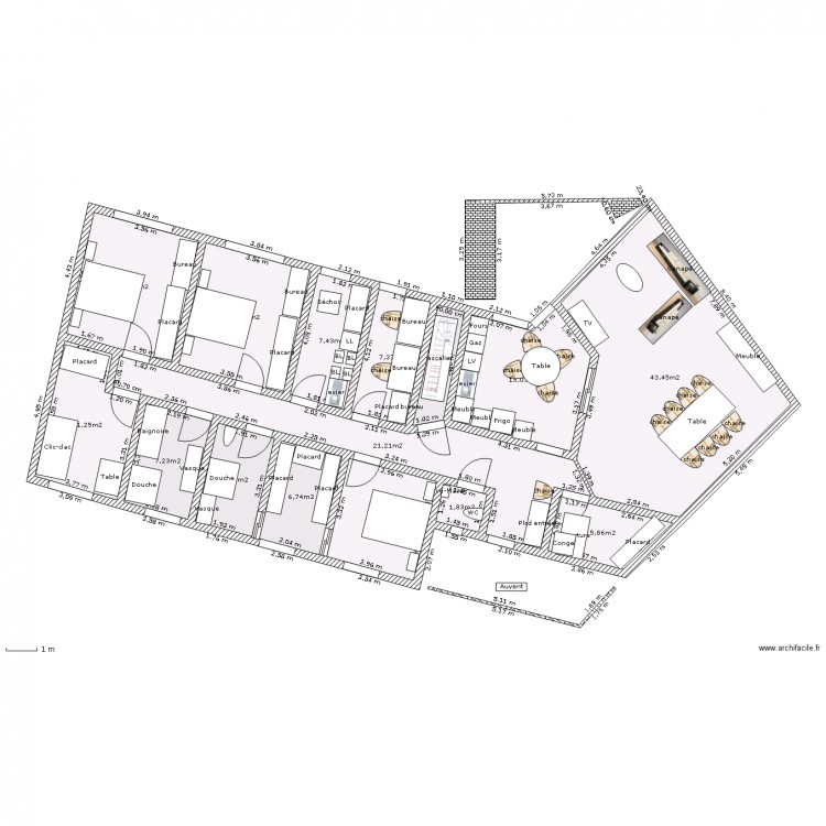 Plain-pied sur s-s - 3 ch., SdJ, bureau Sud, buanderie, cellier N. Plan de 0 pièce et 0 m2