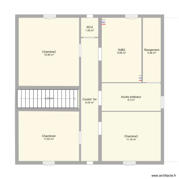 1er étage chambres Aimargues modifié. Plan de 1er étage chambres Aimargues modifié. Plan de