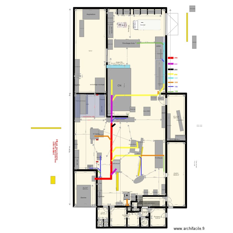 proposition . Plan de 14 pièces et 667 m2