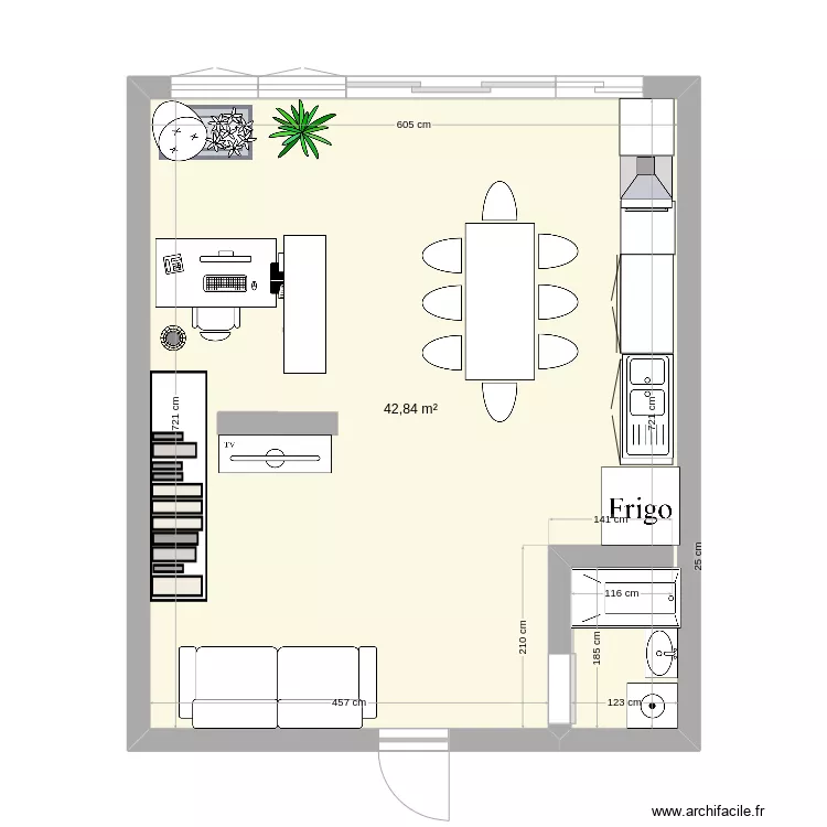 salon cuisine 3. Plan de 