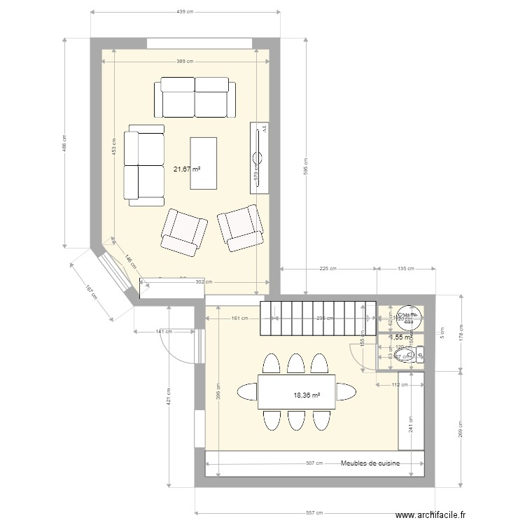 STE MARIE RDC PROJET 2022. Plan de 3 pièces et 42 m2