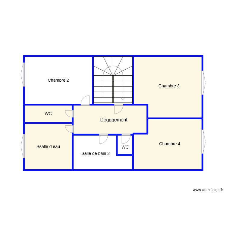 4 eme etage . Plan de 8 pièces et 35 m2