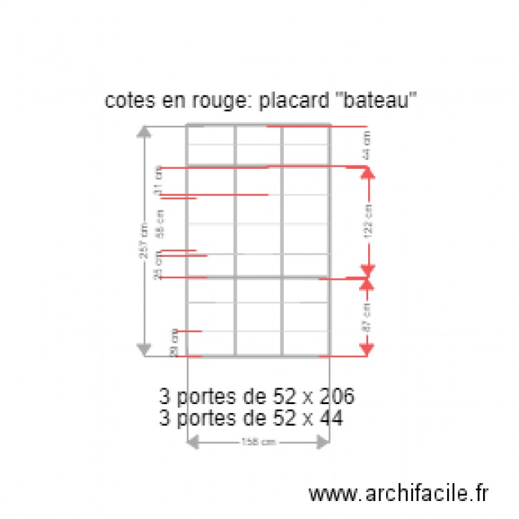 rainures placards bateau et entrée. Plan de 0 pièce et 0 m2