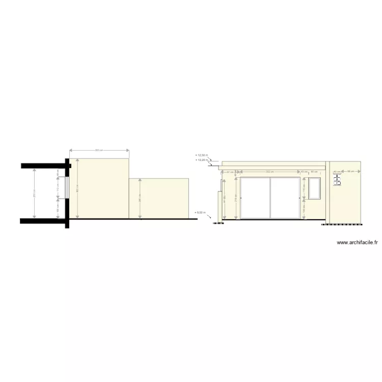 FACADE APRES TRAVUX. Plan de 
