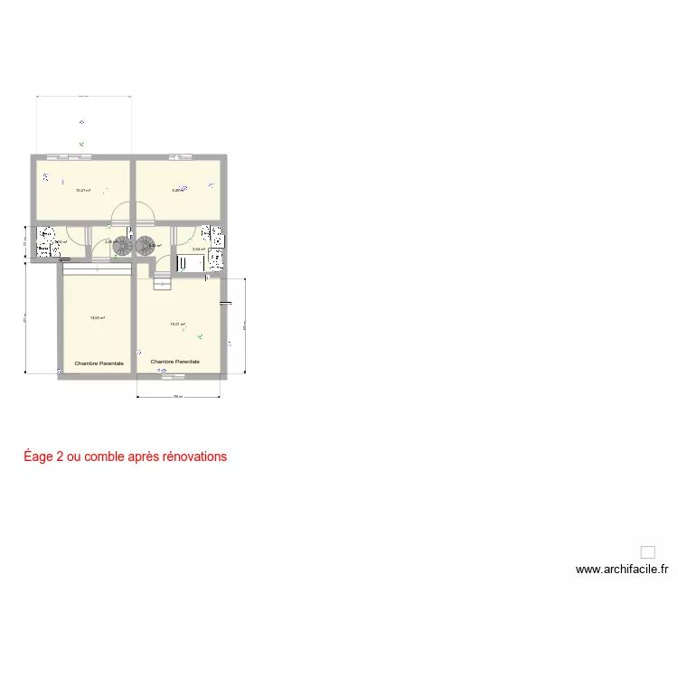 Picquigny deuxieme Etage apr&egrave;s r&eacute;novation version 2. Plan de 