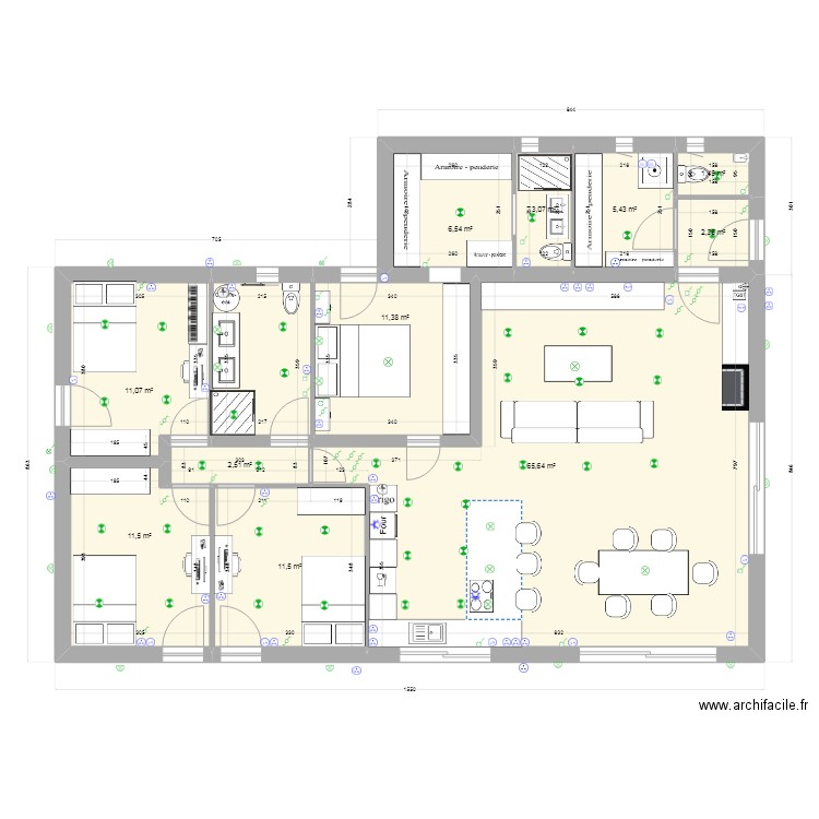 l Atelier c'est simple et efficace et fonctionnel. Plan de 11 pièces et 133 m2