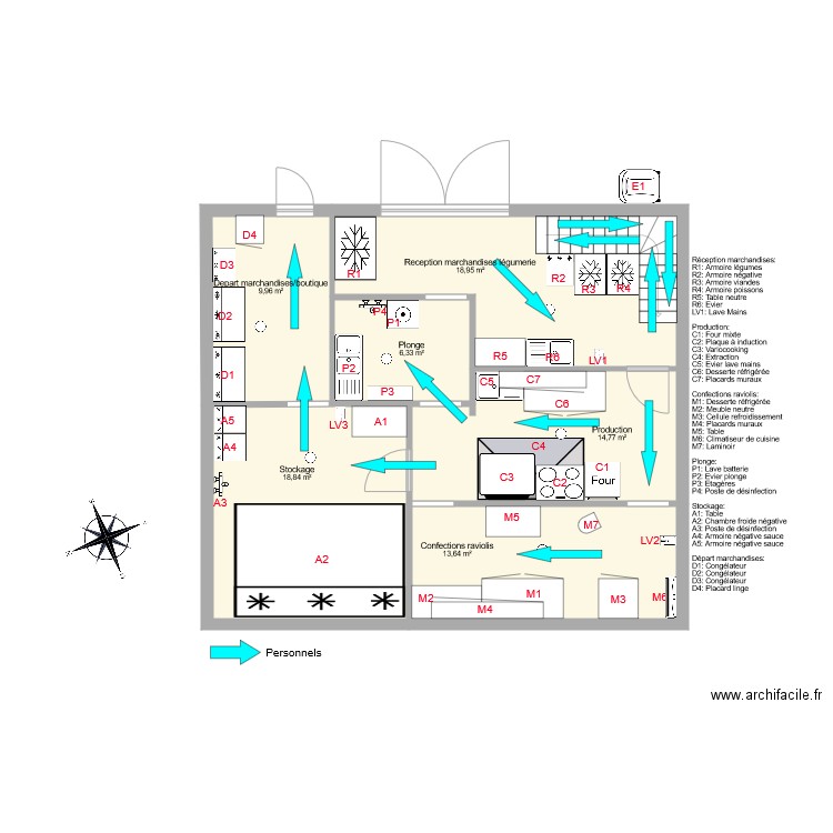 Plans flux personnels 1. Plan de 6 pièces et 83 m2