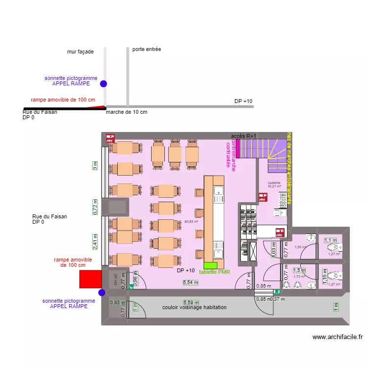 BOQUITA APRES TRAVAUX AVEC COUPE. Plan de BOQUITA APRES TRAVAUX AVEC COUPE. Plan de