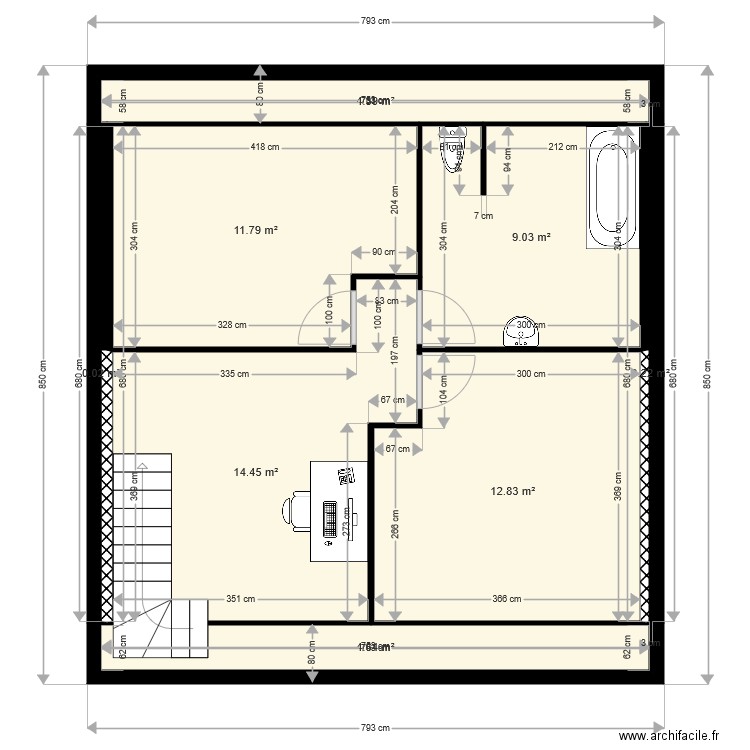 Grossi étage. Plan de 0 pièce et 0 m2