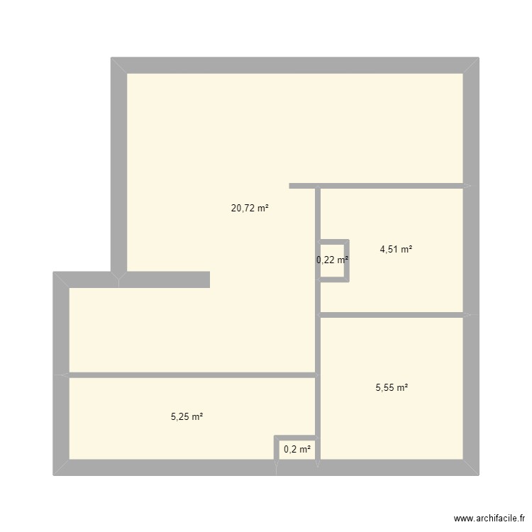 VincentAuriol. Plan de 6 pièces et 36 m2