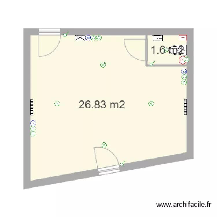 projet Roissy boutique. Plan de 