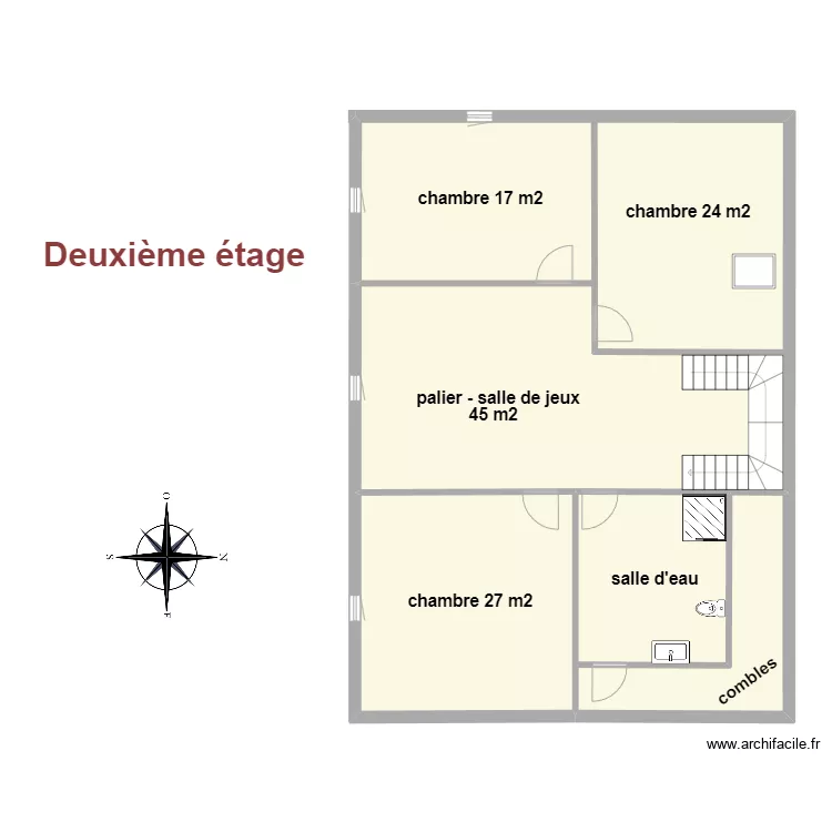 2eme &eacute;tage castelnau riviere basse. Plan de 