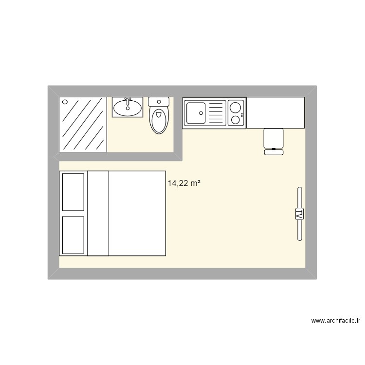 studio 1 avec sdb. Plan de 0 pièce et 0 m2