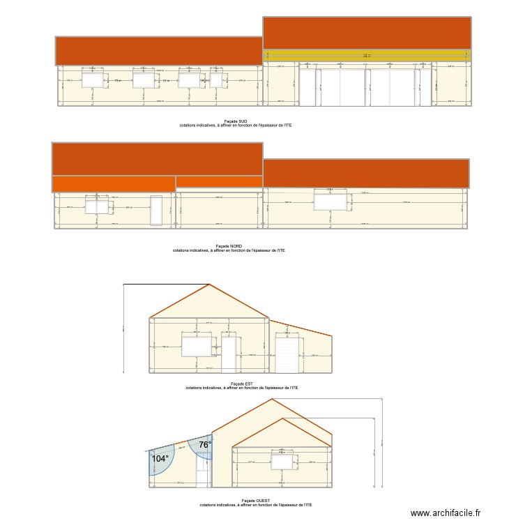 Plan facades Pressins save. Plan de 0 pièce et 0 m2