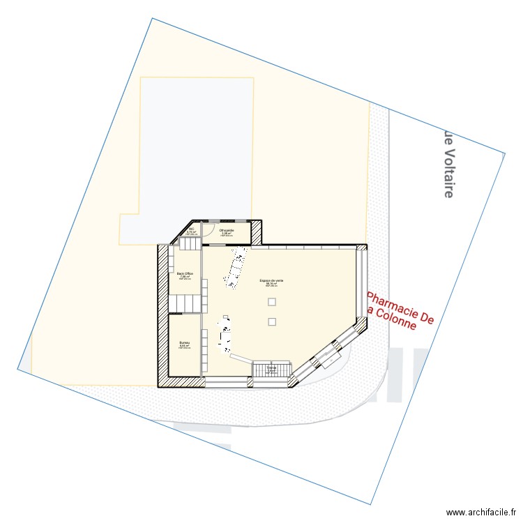 Pharmacie de la Colonne - REGGIANI. Plan de 7 pièces et 90 m2