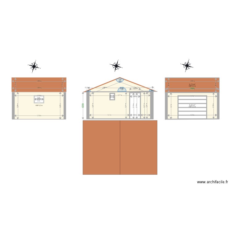 plan des façades et toitures. Plan de 0 pièce et 0 m2