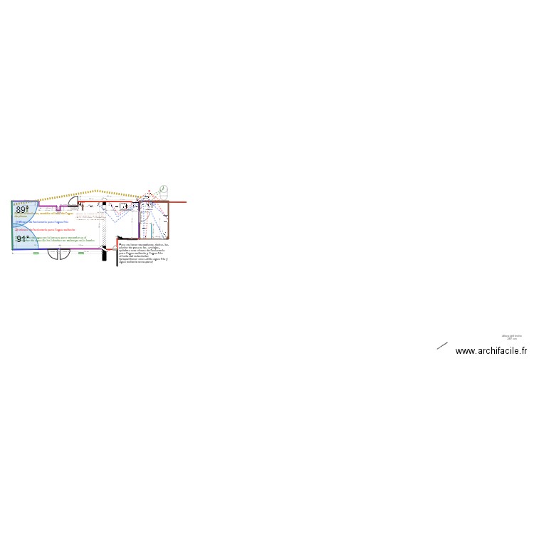 FUNTANERIA. Plan de 3 pièces et 44 m2