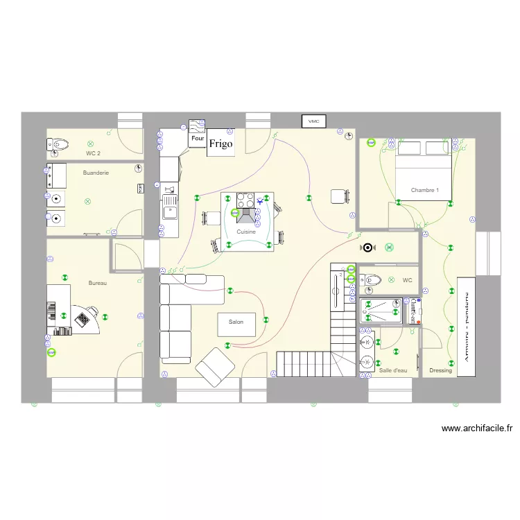 Manu 1 2021 meubl&eacute; &eacute;lec. Plan de 