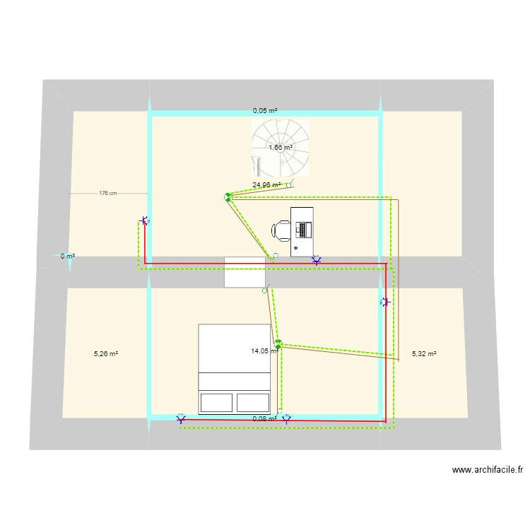 Grange 2 Chambres. Plan de 19 pièces et 157 m2