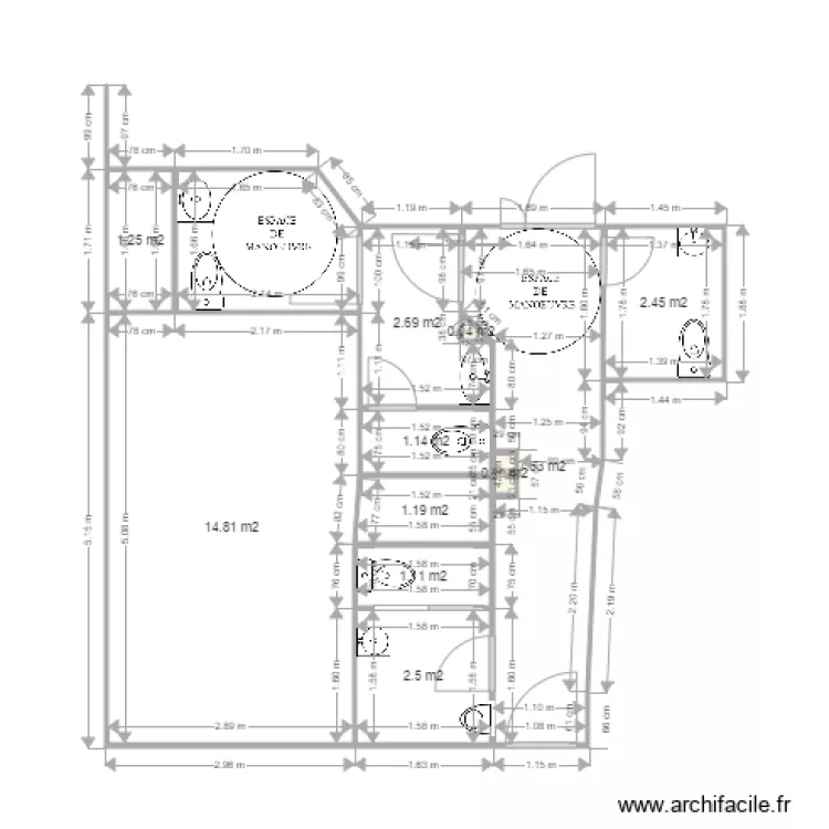 AUBERGE DU CENTRE PROJET SANITAIRES. Plan de AUBERGE DU CENTRE PROJET SANITAIRES. Plan de