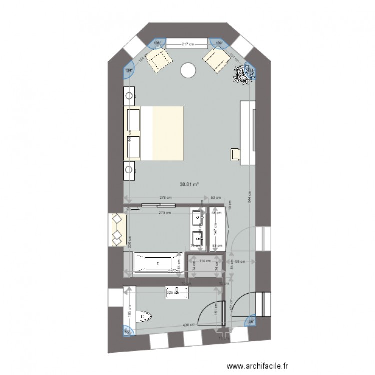 Chambre Chateau Buffière. Plan de 0 pièce et 0 m2