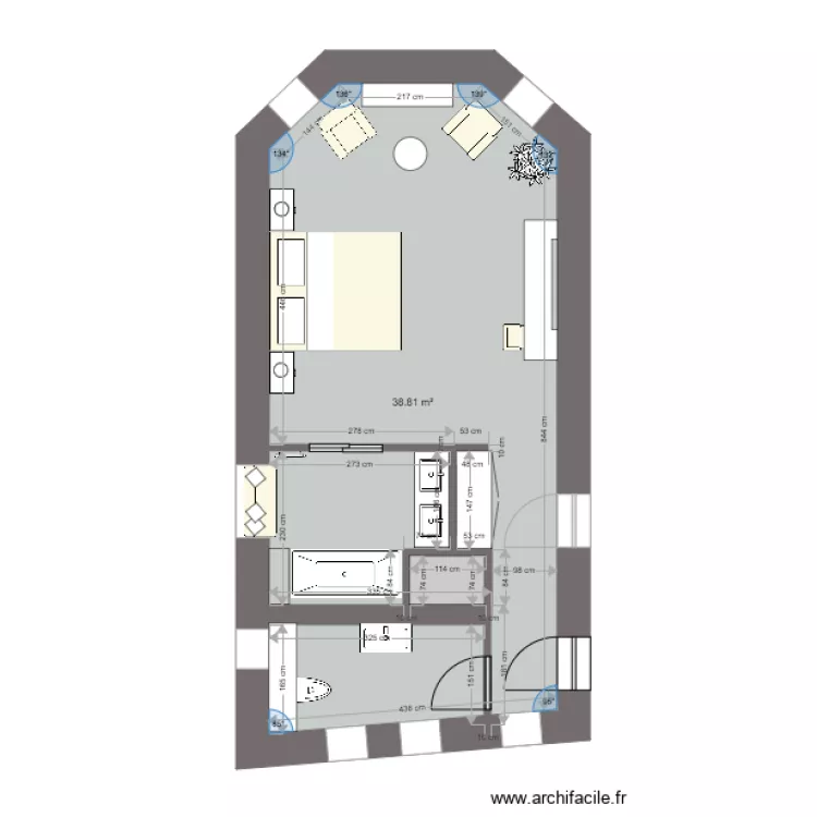Chambre Chateau Buffi&egrave;re. Plan de 