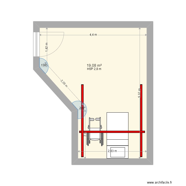 EHPAD les jardins d iroise  d idron CH simple systeme H. Plan de 0 pièce et 0 m2