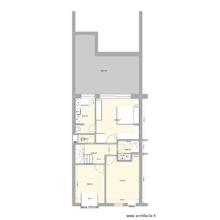 Banning 83 3e étage V4. Plan de 0 pièce et 0 m2