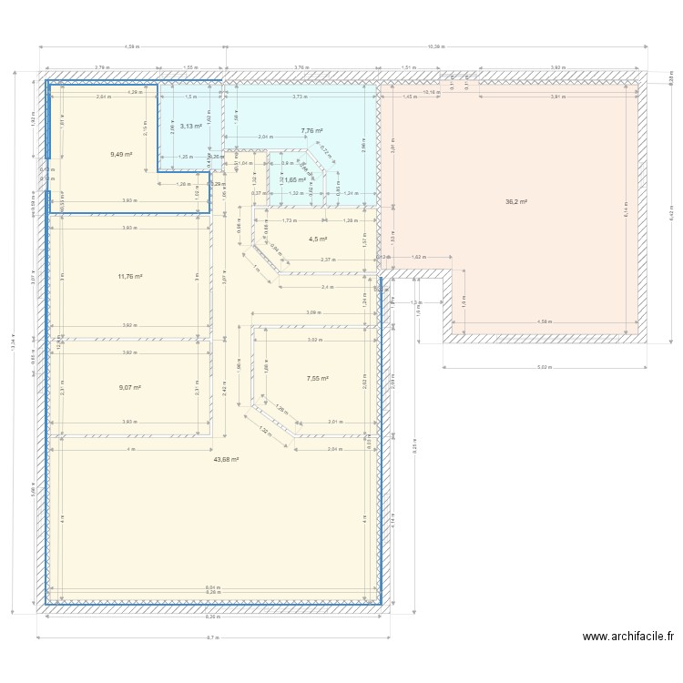 tour du crieu 26. Plan de 20 pièces et 270 m2