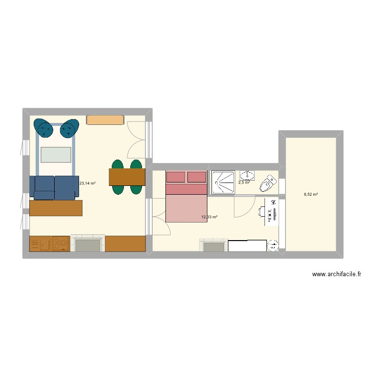 Appart 3. Plan de 0 pièce et 0 m2