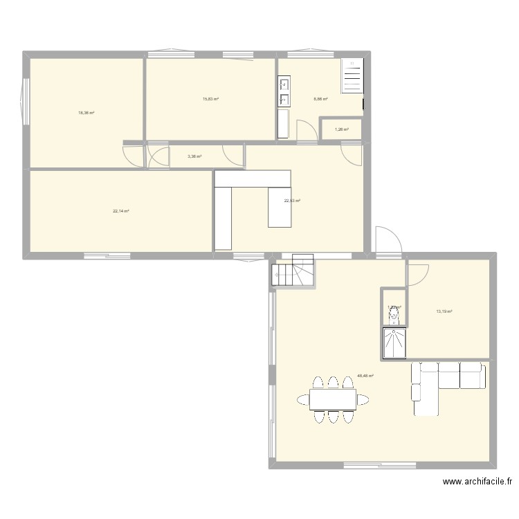 sommervieu . Plan de 10 pièces et 157 m2